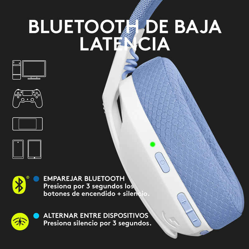 Logitech Diadema Gamer G435 Inalámbrica + Mouse Gamer G305 Blanco