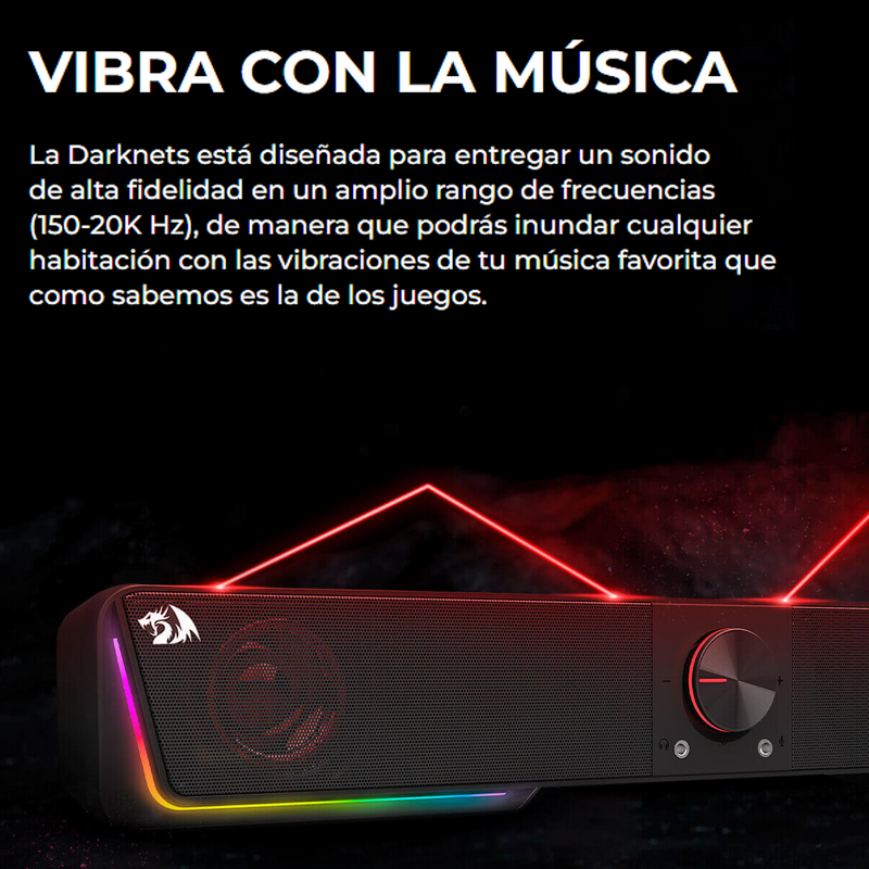 Barra De Sonido Gamer Redragon Gs570 Darknets Rgb + Soporte
