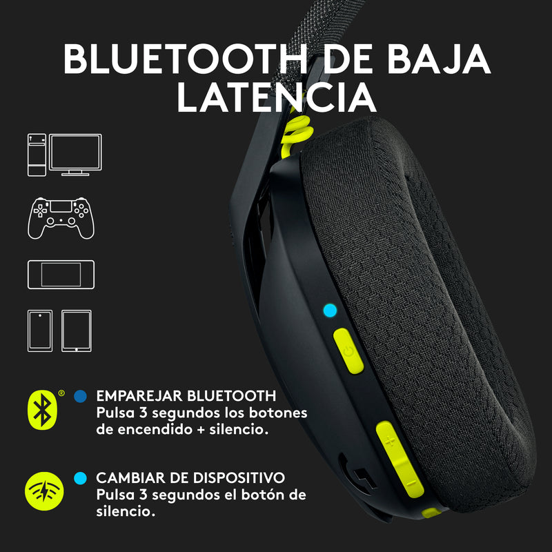 Logitech Diadema Gamer G435 Inalámbrica + Mouse Gamer G305 Negro