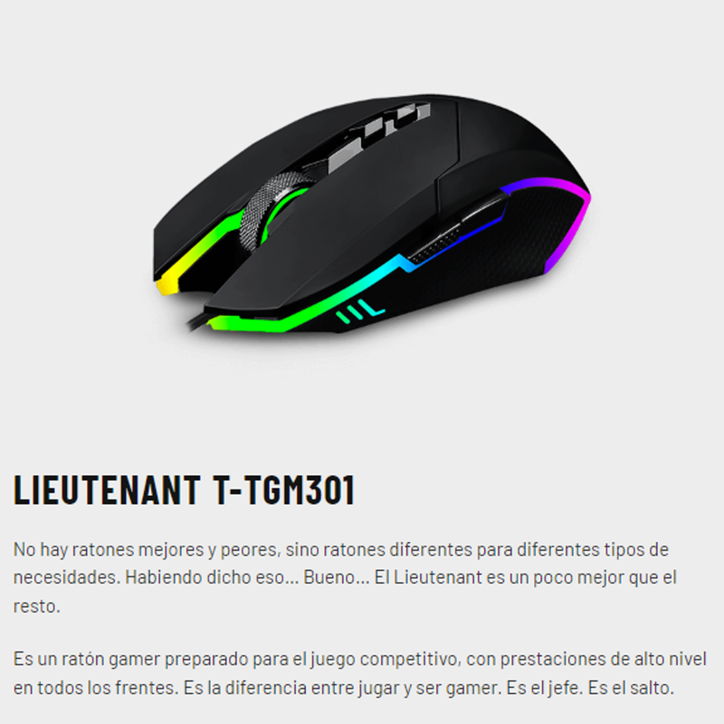 Mouse Gamer T-dagger T-tgm301 Lieutenant Rgb 12000dpi Macros