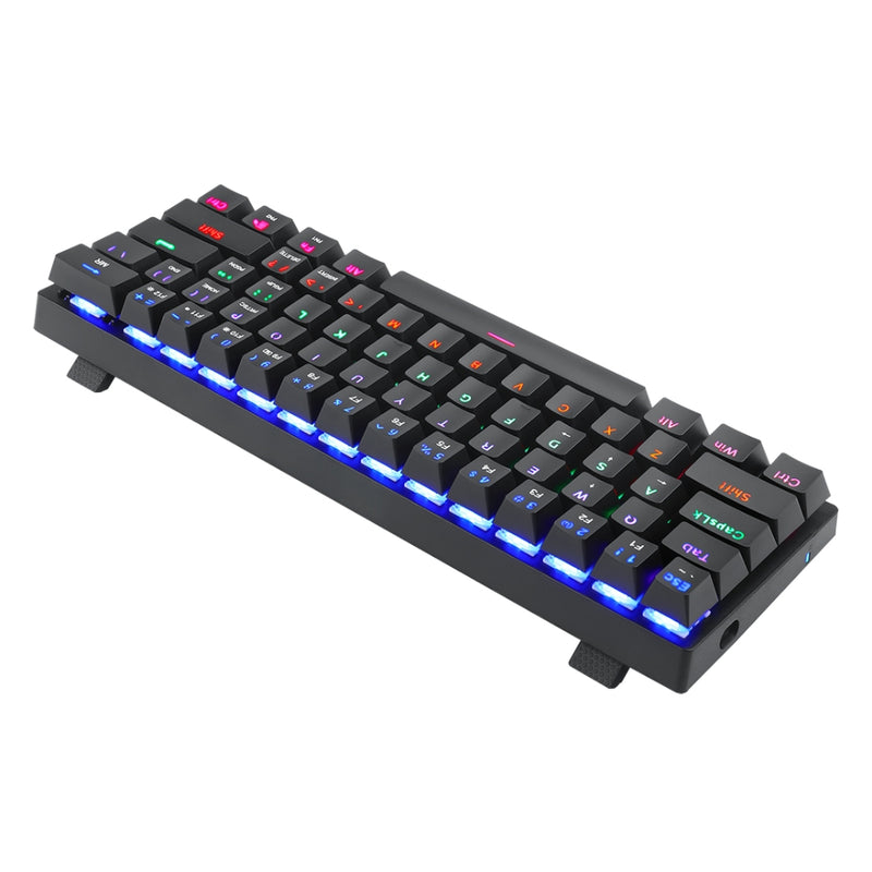 Teclado Gamer Mecanico T-dagger Arena Lite 60% Compacto, Iluminación Raimbow, Negro