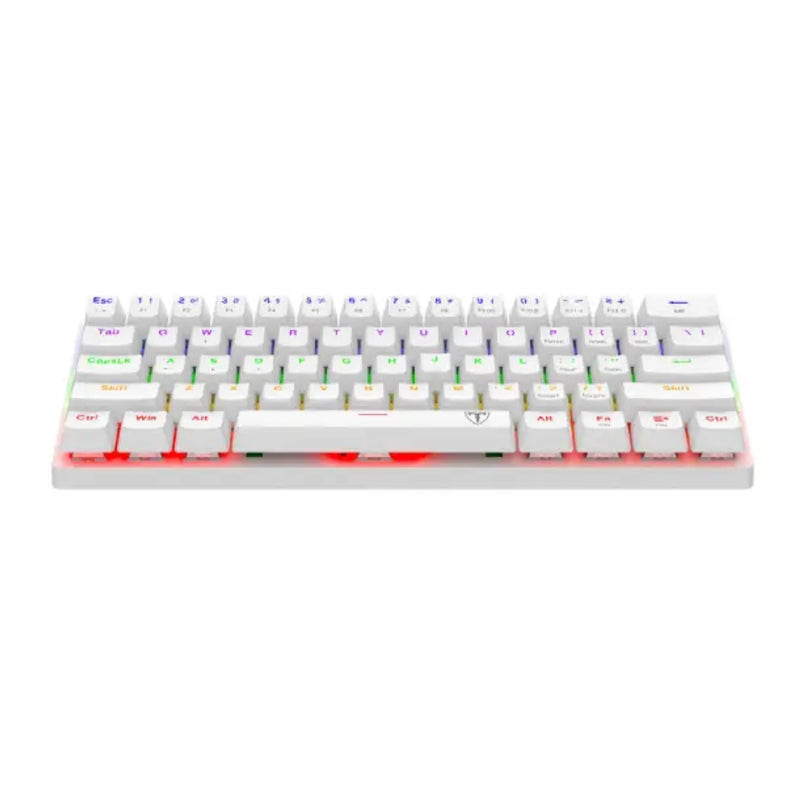 Teclado Gamer Mecanico T-dagger Arena Lite 60% Compacto, Iluminación Raimbow, Blanco