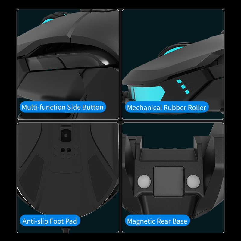 Mouse Gamer Inalámbrico Recargable Delux M629 Rgb / 16000dpi