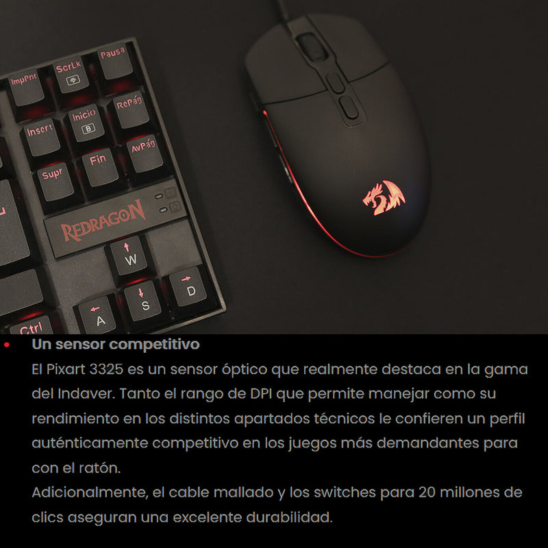 Mouse Gamer Redragon M719-rgb Invader, 10.000dpi, 8 Botones