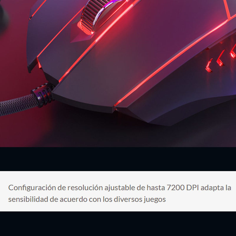 Mouse Gamer Xtech Xtm-810, Programable / 6 Botones / 7200dpi