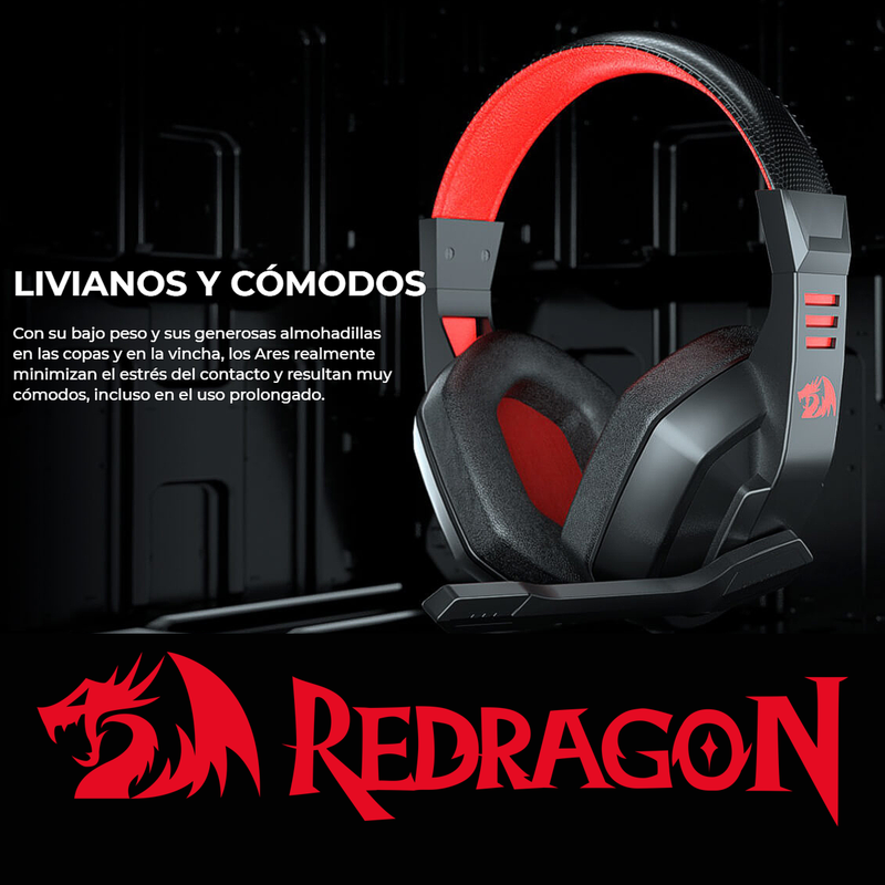 Diadema Gamer Redragon H120 Ares, Micrófono / Plug 3.5mm
