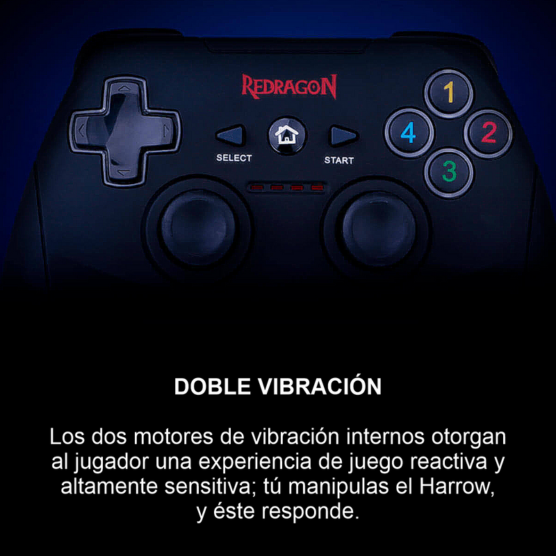 Control Gamepad Inalámbrico, Redragon Harrow G808, Pc / Ps3