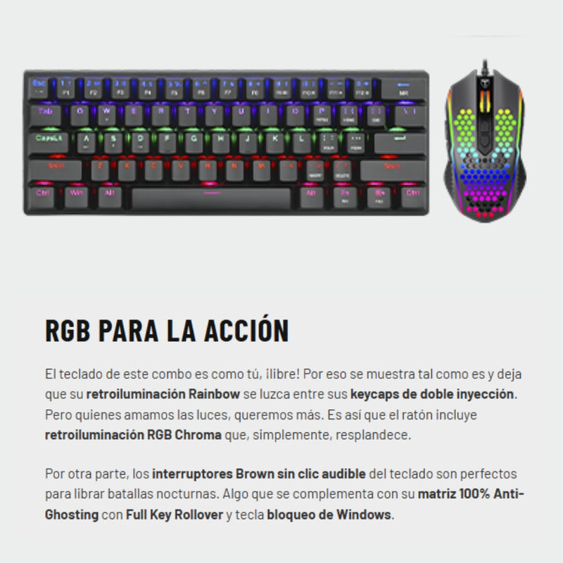 Combo Gamer 2 En 1 Teclado Y Mouse T-dagger Main Force Lite