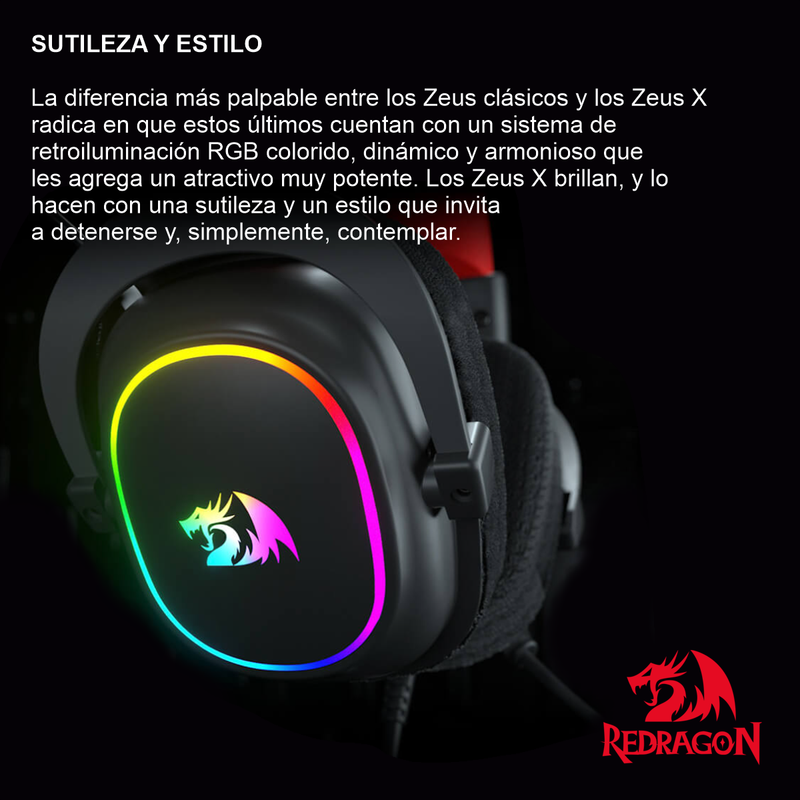 Diadema Gamer 7.1 Redragon H510-rgb Zeus X Con Micrófono