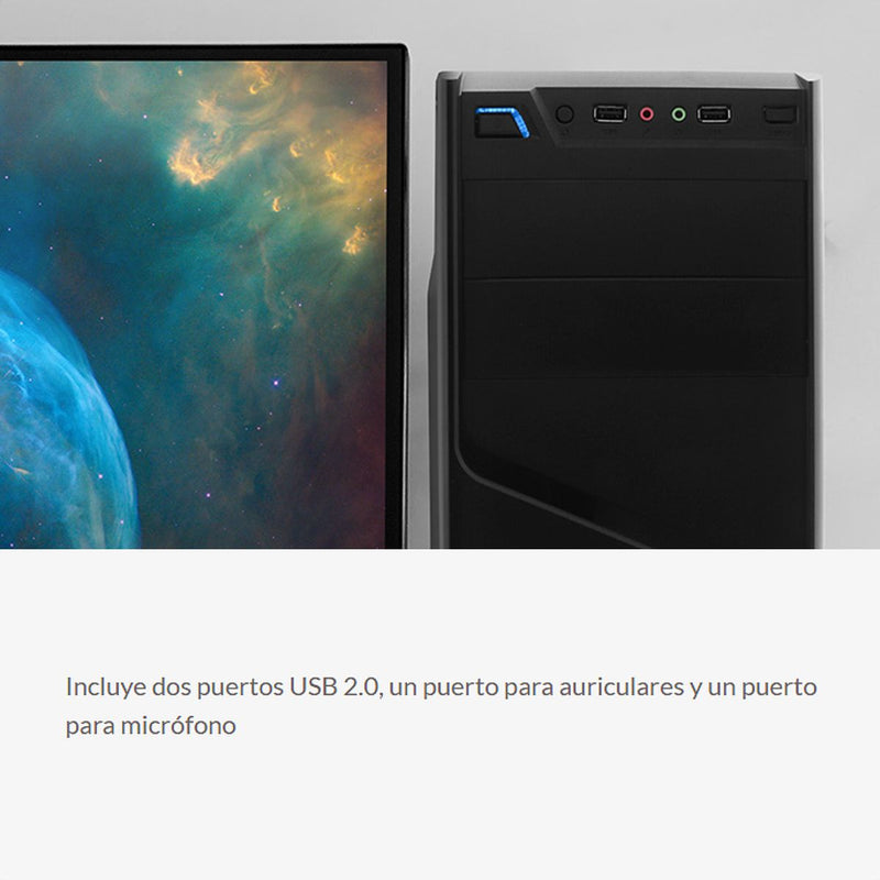 Gabinete Pc Chasis Atx + Fuente De Poder 600w, Xtech Xtq-200