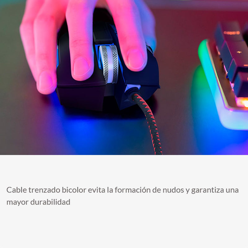 Mouse Óptico 3d Xtech Xtm-720 Combative, 8 Botones / 7200dpi