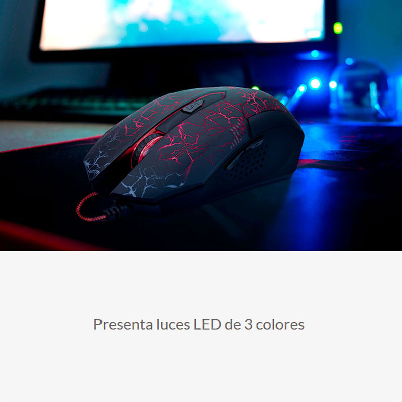 Mouse Gamer Rgb Xtech Xtm-510 Bellixus / 6 Botones / 2400dpi