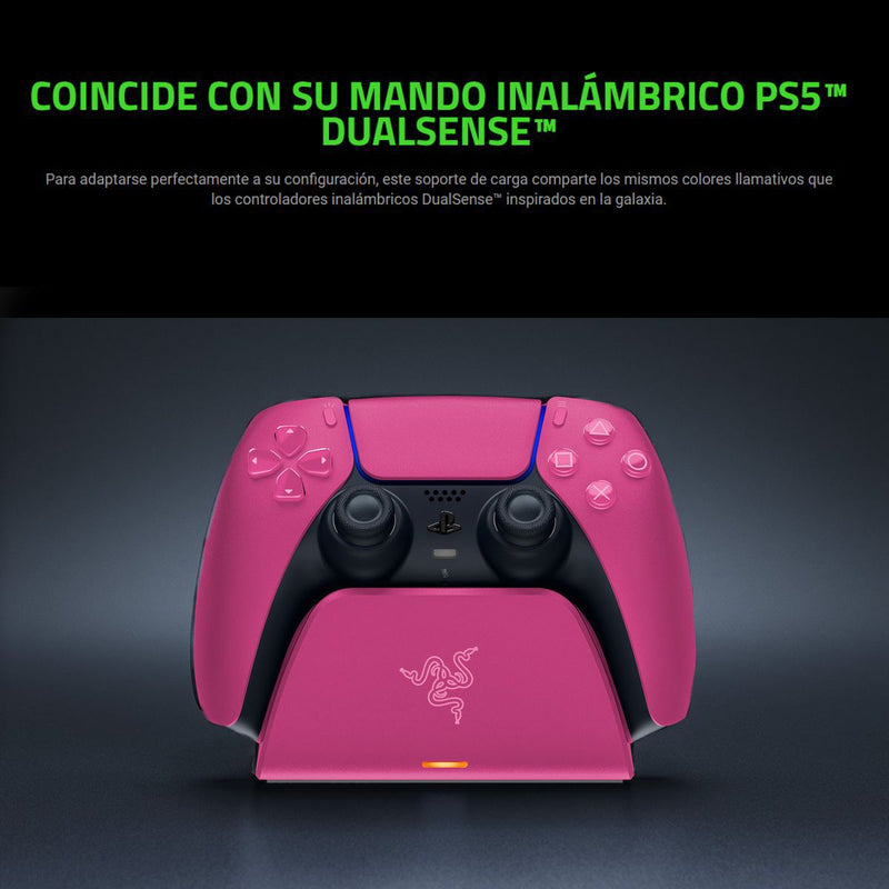 Razer Quick Charging Stand, Base Carga Rápida Mando Ps5, Pnk