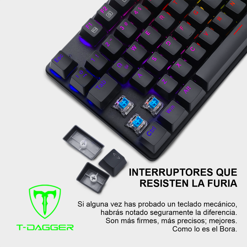 Teclado Gamer Mecánico Tkl T-dagger T-tgk315 Bora Rgb