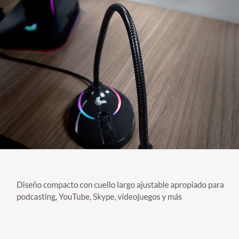 Micrófono Usb Gamer Xtech Xts-680, Luces Rgb Omnidireccional