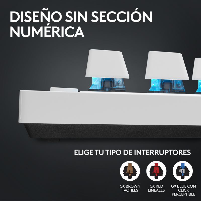 Teclado Gamer Lightspeed/bt, Logitech G Pro X Tkl / Rgb, Wht
