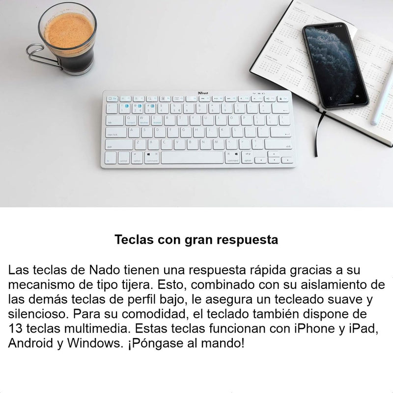 Teclado Bluetooth Inalámbrico Multidispositivo Trust Nado