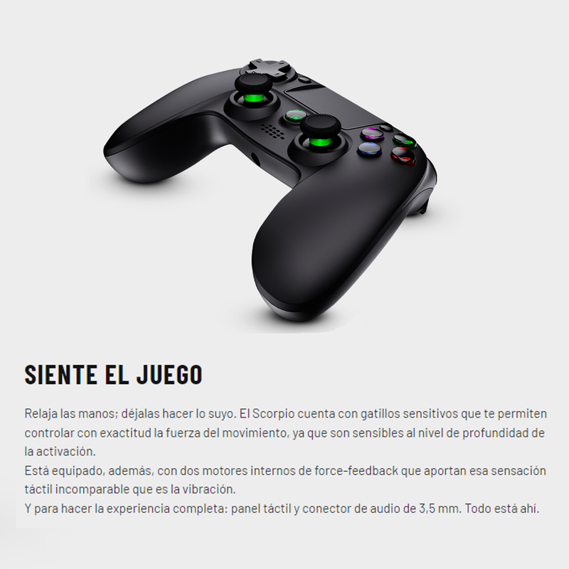 Control Dagger Control Gamepad T-Dagger Scorpio Bluetooth/USB para PC/PS4 - Negro | 2 ...
