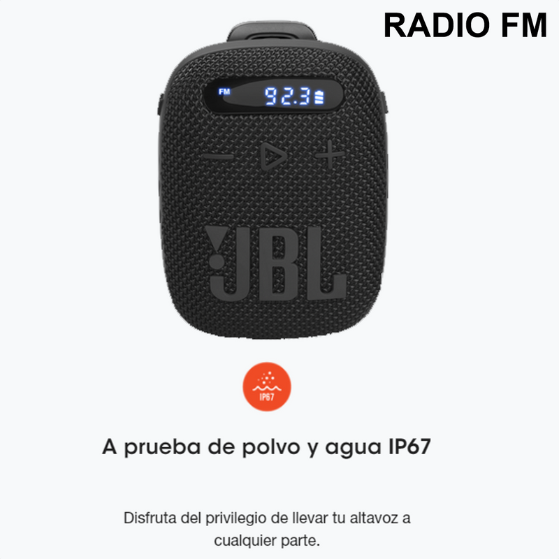 Altavoz Portátil Bluetooth JBL Wind 3 para Bicicleta/Motocicleta a Prueba de Agua y Polvo IP67