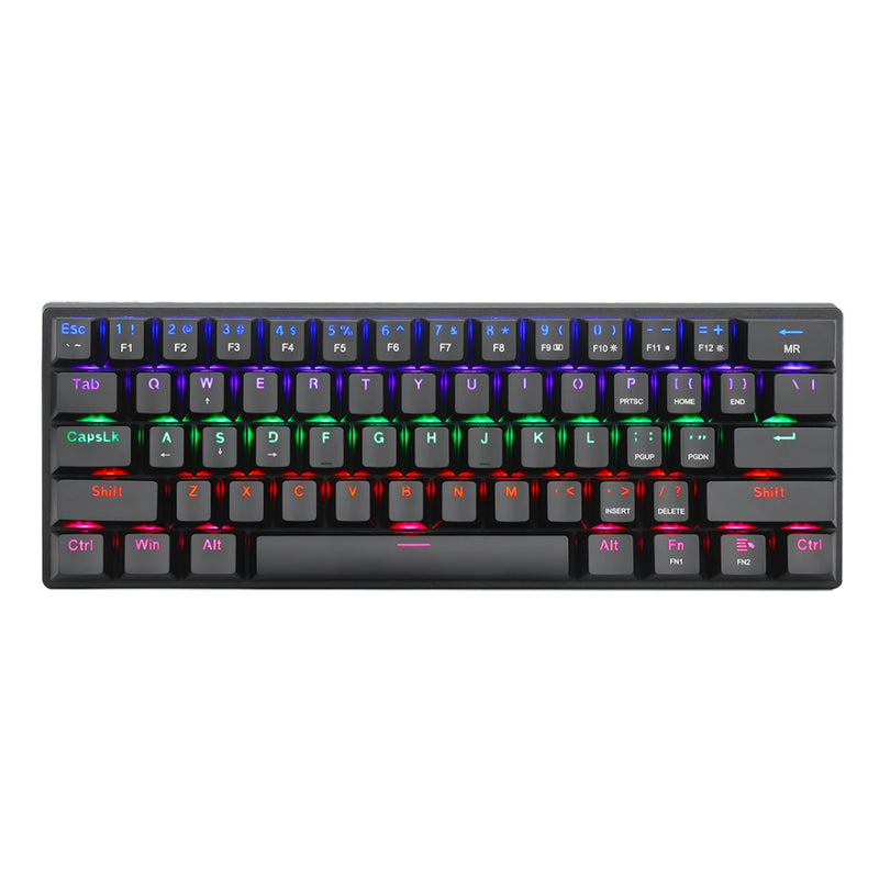 Teclado Gamer Mecanico T-dagger Arena Lite 60% Compacto, Iluminación Raimbow, Negro