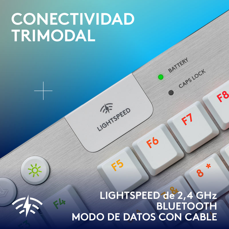 Teclado Gamer Mecánico Logitech G915 X Lightspeed Tkl, Wht