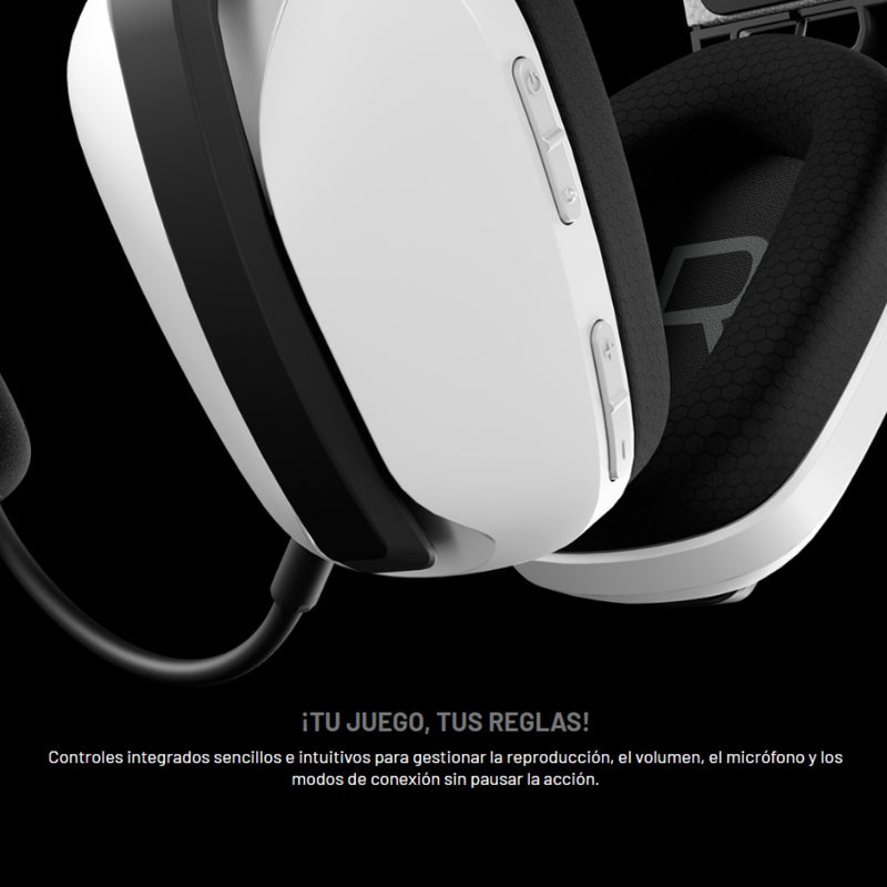 Diadema Gamer Primus Arcus 360bt, Microfono Extraible, Conexión USB 2.4Ghz / Bluetooth / Blanco