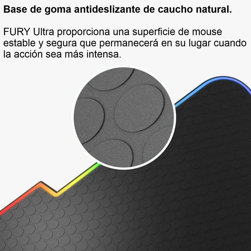 Hyperx Pad Mouse Rigido Rgb 360º Fury Ultra, 36x30x0.5cm