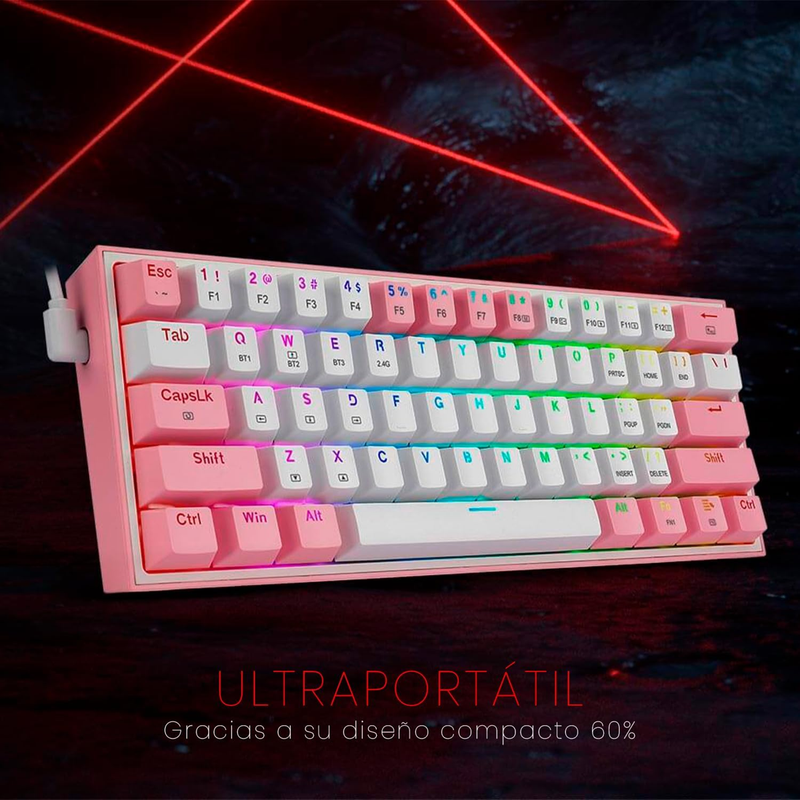 Teclado Gamer Mecánico Wireless Redragon K616rgb-pw Fizz Pro