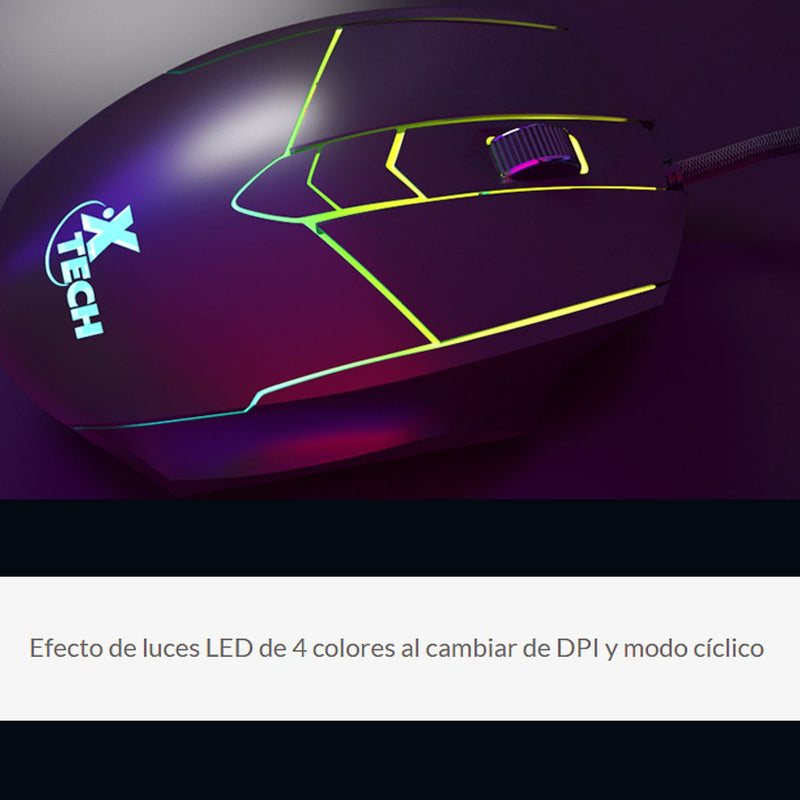 Mouse Gamer Xtech Xtm-810, Programable / 6 Botones / 7200dpi