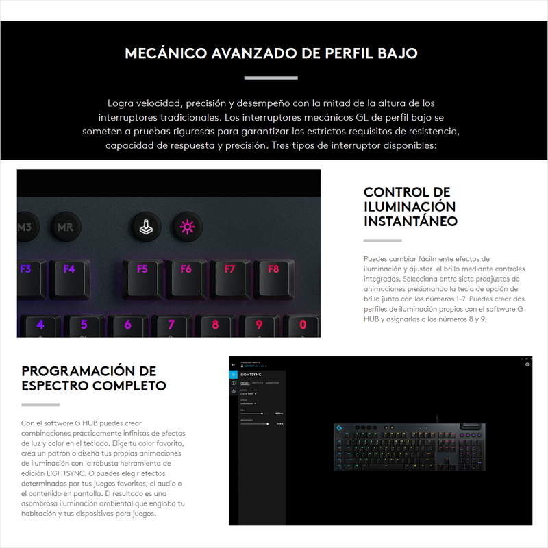 Teclado Gamer Mecánico Ultrafino Logitech G815 Lightsync Rgb