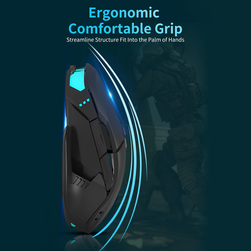 Mouse Gamer Inalámbrico Recargable Delux M629 Rgb / 10000dpi