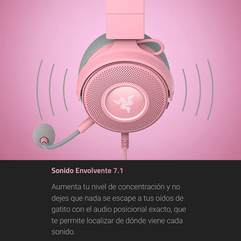 Audifonos Gamer Inalambricos Razer Kraken Kitty V2 Bt Rosa