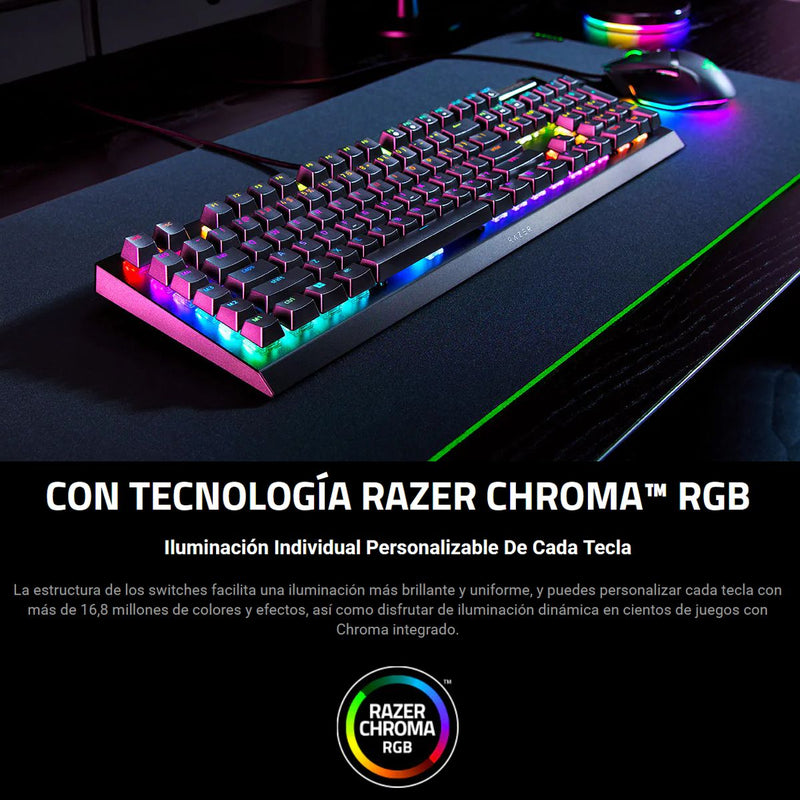 Razer Blackwidow V4 X, Teclado Gamer Mecánico Rgb Esp Yellow