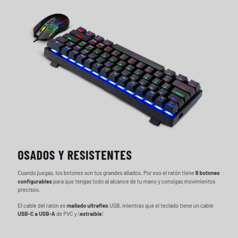 Combo Gamer 2 En 1 Teclado Y Mouse T-dagger Main Force Lite