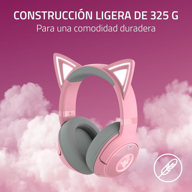 Audífonos Gamer Razer Kraken Kitty V2 BT Inalámbricos Rosa RGB Bluetooth 5.2