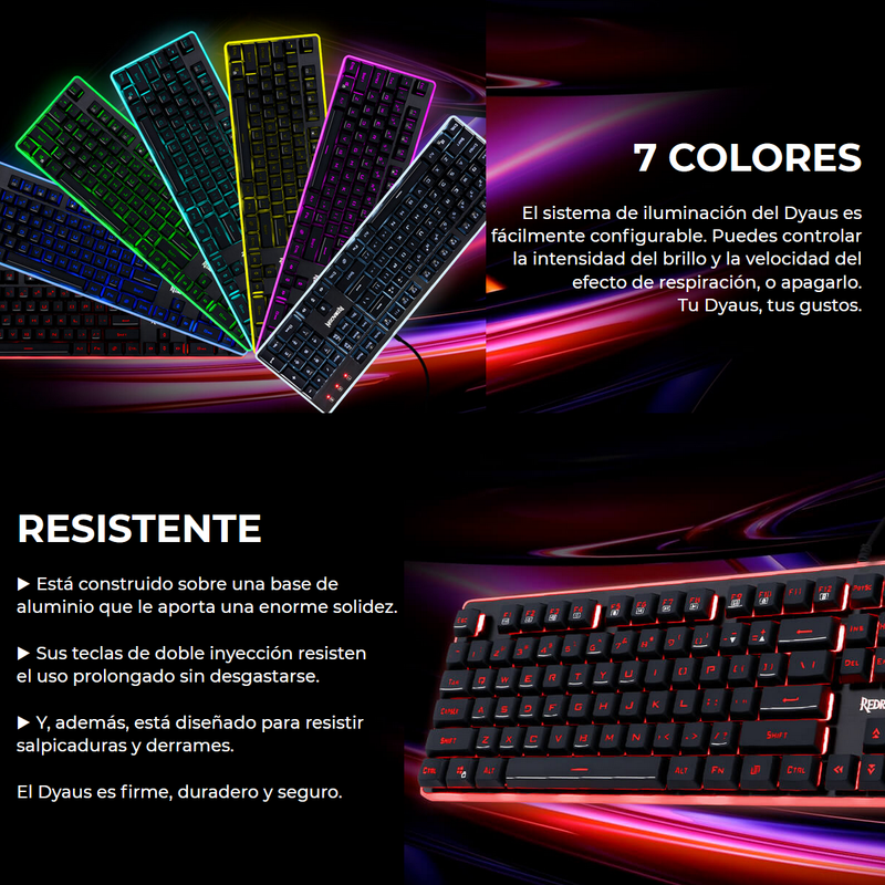 Combo Gamer Redragon Teclado Semi-mecánico K509 + Mouse M601