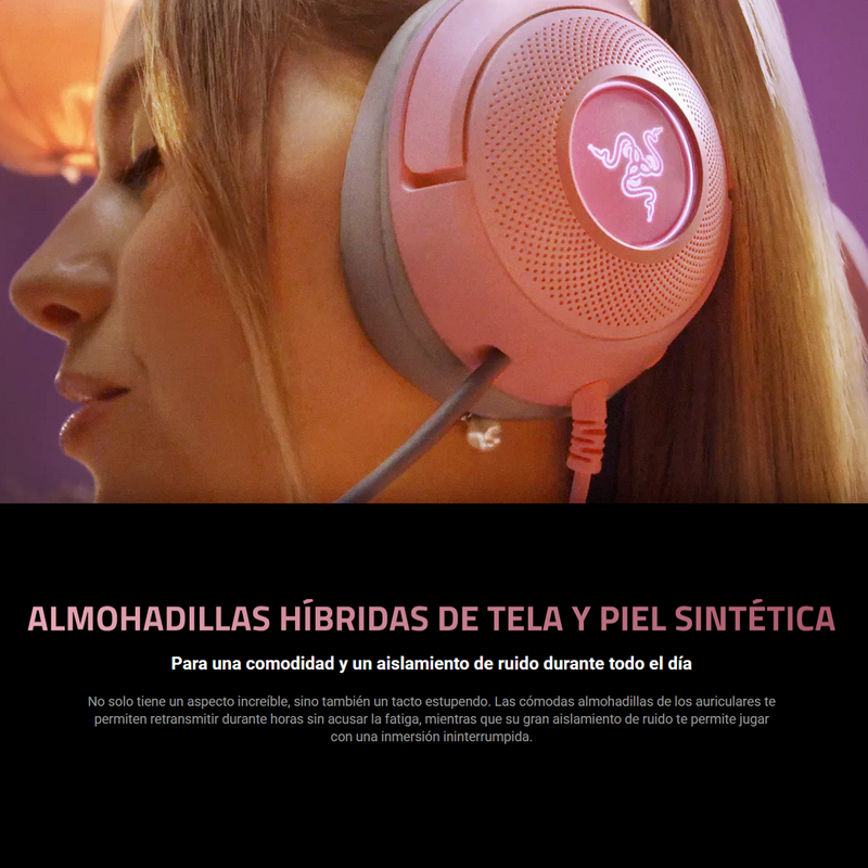 Audifonos Gamer Inalambricos Razer Kraken Kitty V2 Bt Rosa