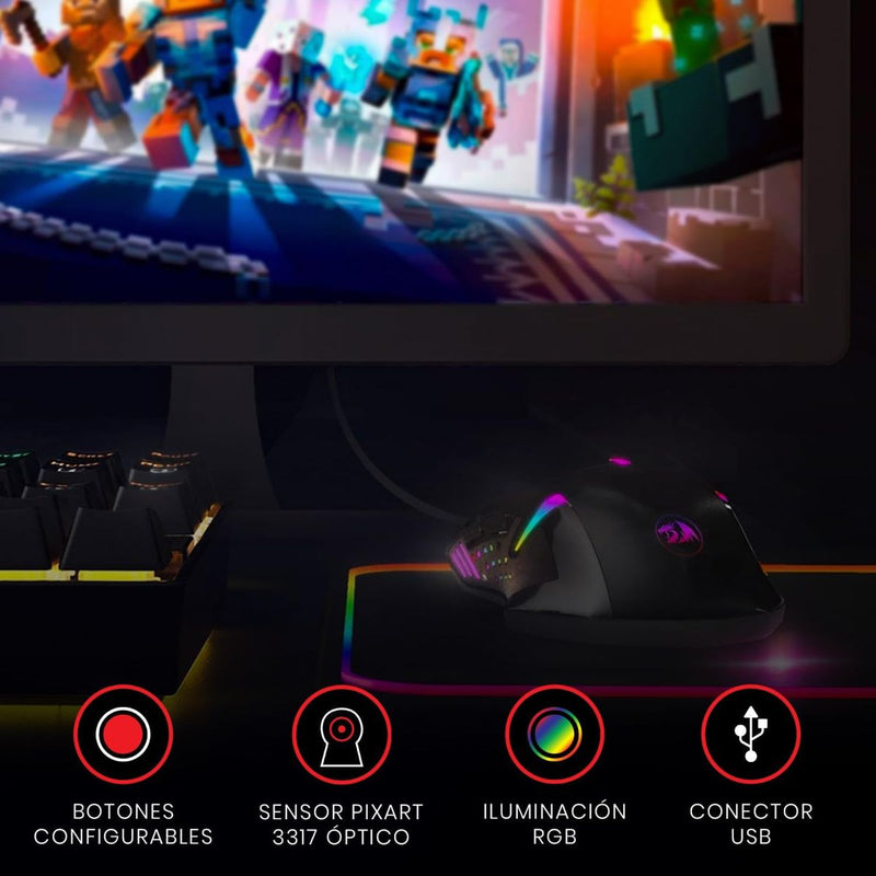 Combo Gamer Redragon Teclado K503 Rgb Esp + Mouse M601 Rgb