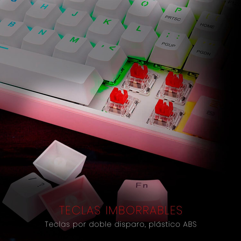 Teclado Gamer Mecánico Wireless Redragon K616rgb-pw Fizz Pro