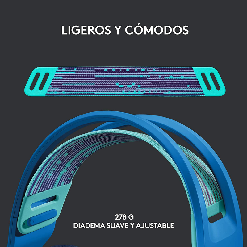 Diadema Gamer Inalámbrica Rgb Logitech G733 / 7.1 Dts, Azul