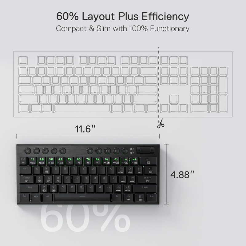 Teclado Gamer Mecánico Redragon K632 Rgb Horus Mini, Red