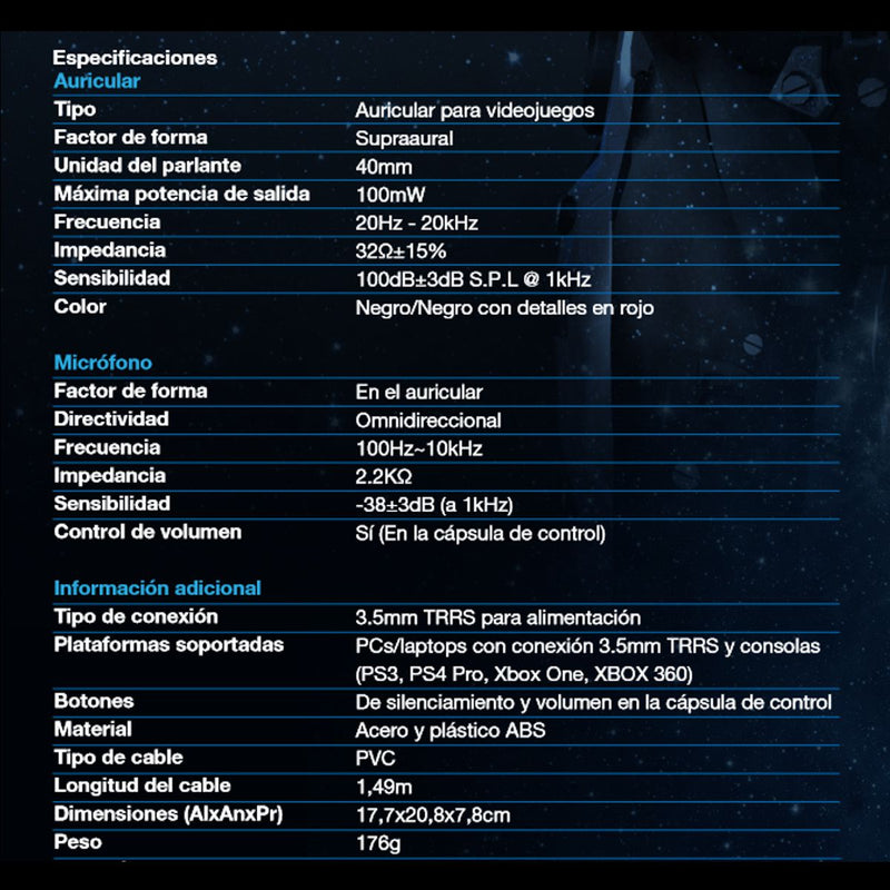 Audífonos Xtech Xth-520rd Monoaural Molten, Micrófono /3.5mm