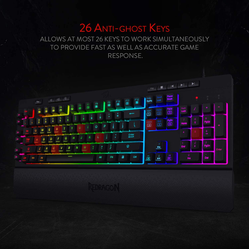 Teclado Gamer Redragon Shiva K512 Rgb Multimedia / 6 Macros