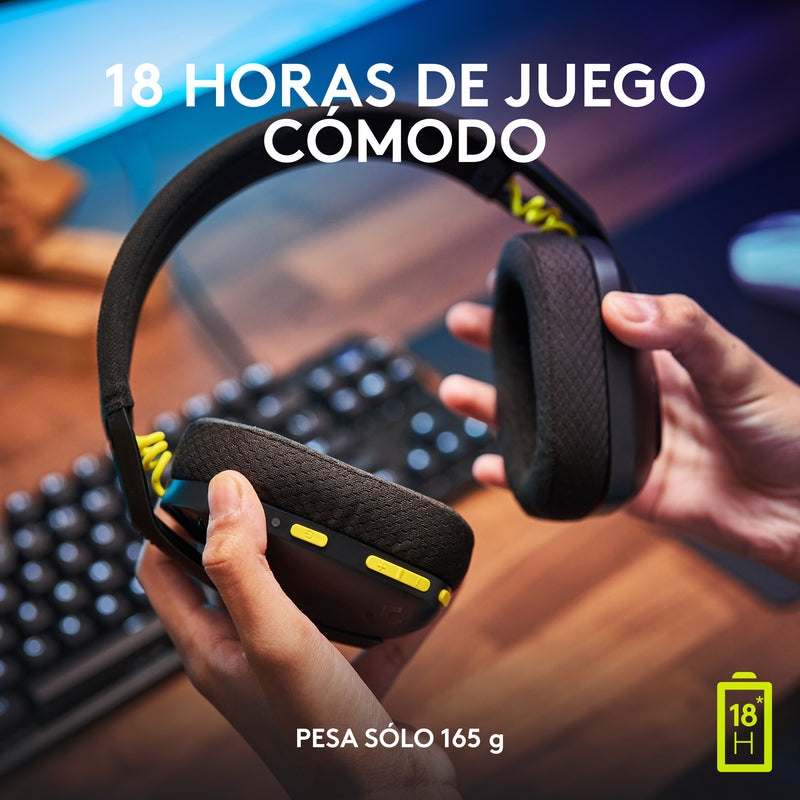 Diadema Gamer Inalámbrica + Bt, Logitech G435, Pc Ps4, Negra