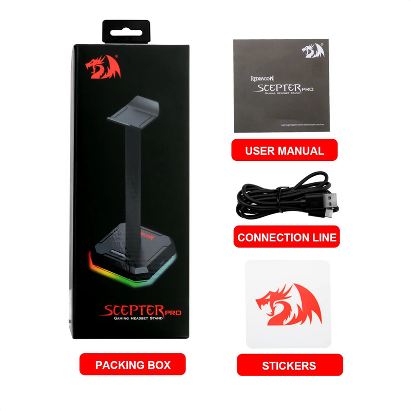 Base Para Auricular Gamer Redragon Ha300 Specter Pro Rgb