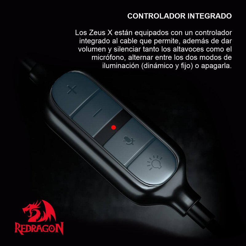 Diadema Gamer 7.1 Redragon H510-rgb Zeus X Con Micrófono