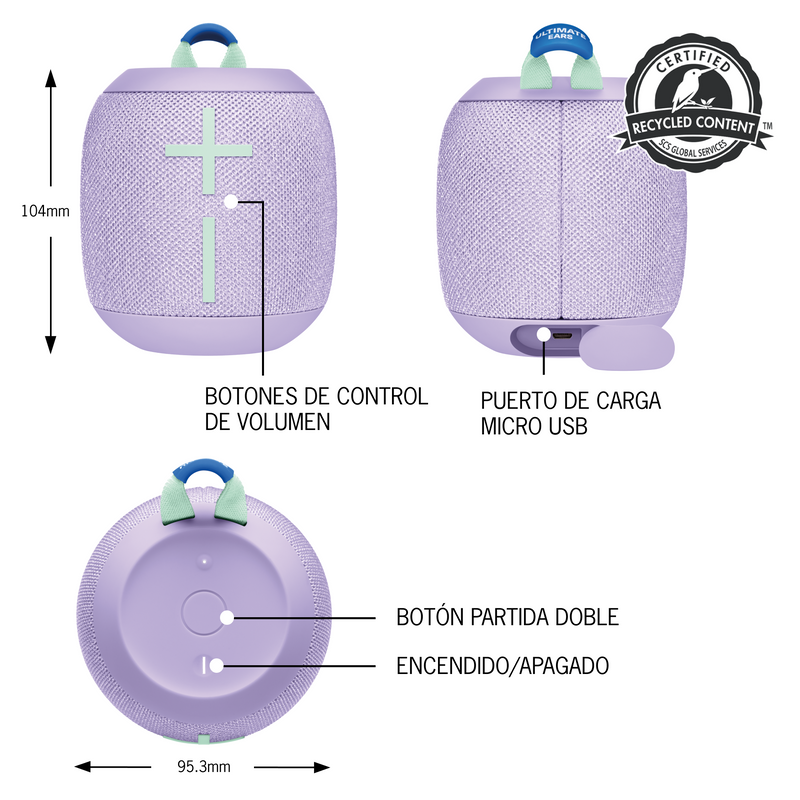 Altavoz Impermeable Bluetooth Ultimate Ears Wonderboom 3, Lavanda