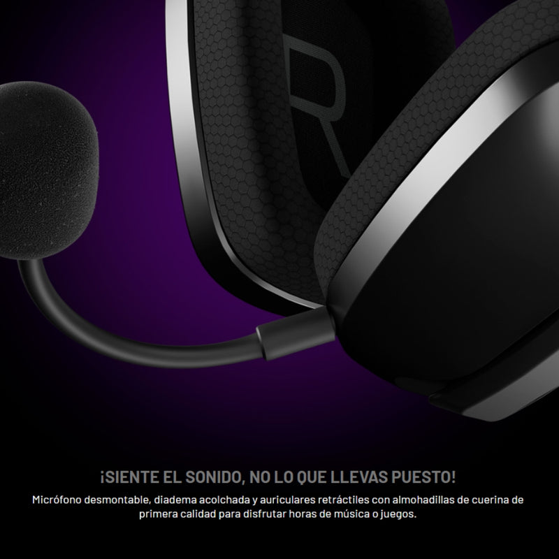 Diadema Gamer Primus Arcus 360bt, Microfono Extraible, Conexión USB 2.4Ghz / Negro
