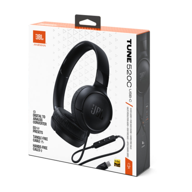 Jbl Tune 520c Diadema Manos Libres Usb-c / Sonido Pure Bass Negro