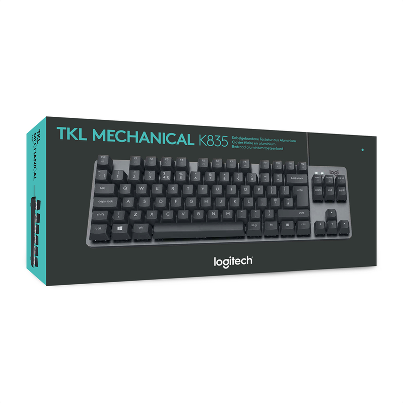Teclado Mecánico Logitech K835 TKL con Diseño Compacto en Aluminio, Inglés